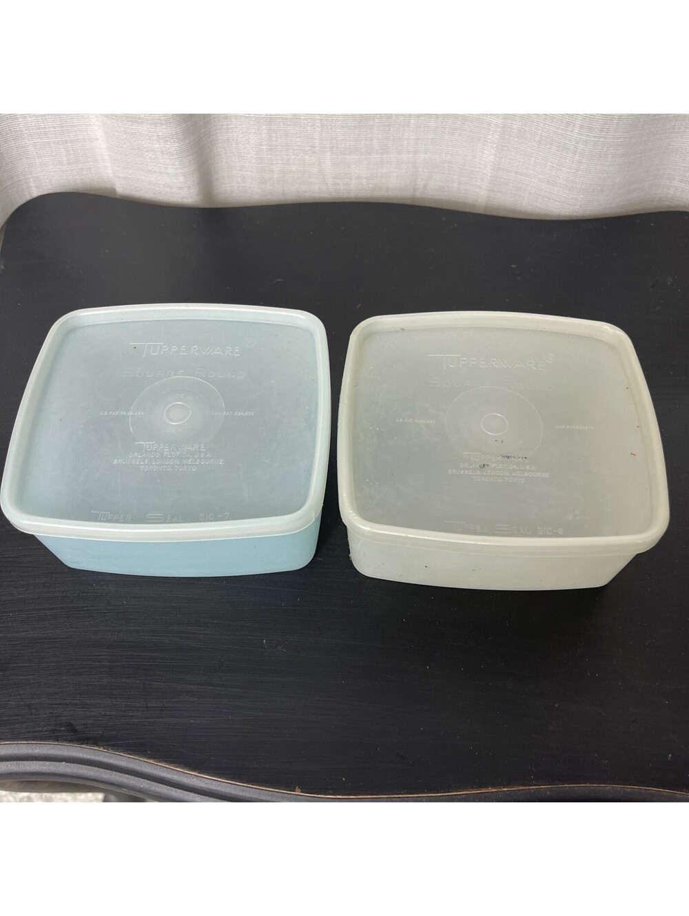 Vintage Tupperware Square Round 310–7 Set Of 2